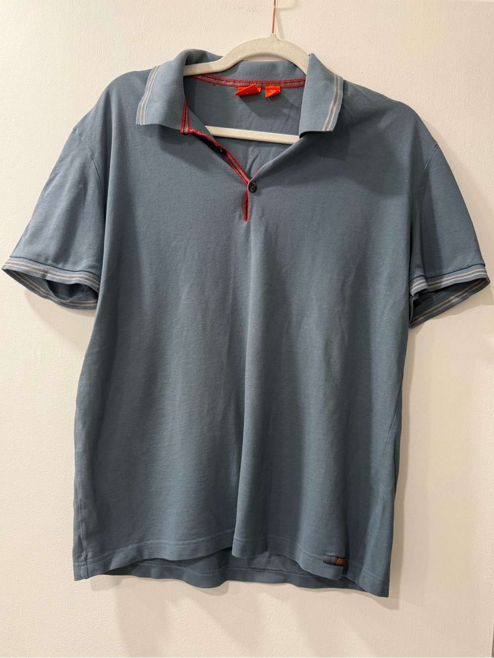 Hugo Boss Slate Blue Polo with Red Trim